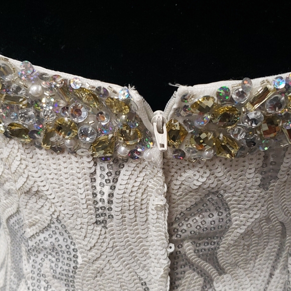 Blush,prom,white, strapless, mermaid, size 8 - Picture 9 of 14